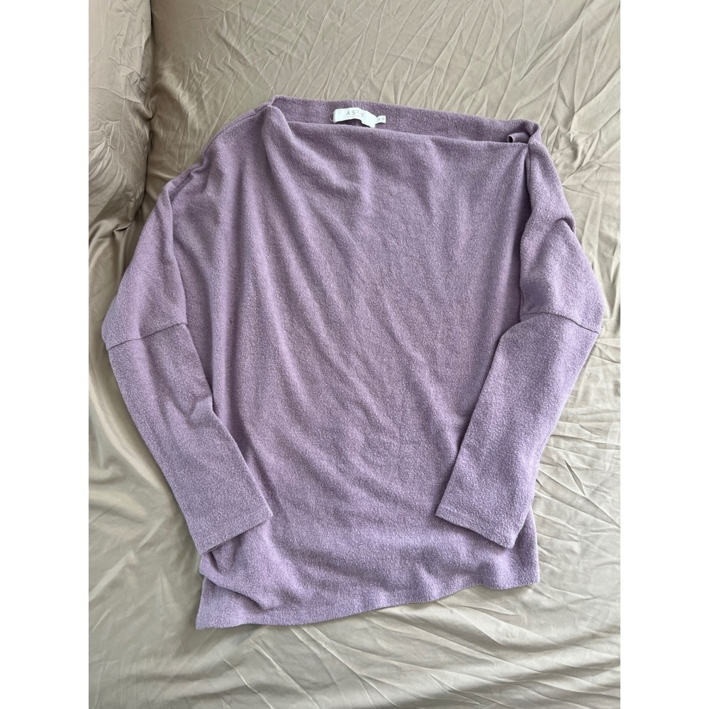 ASTR The Label Lavender Purple Off-The-Shoulder Soft Knit Sweater XL